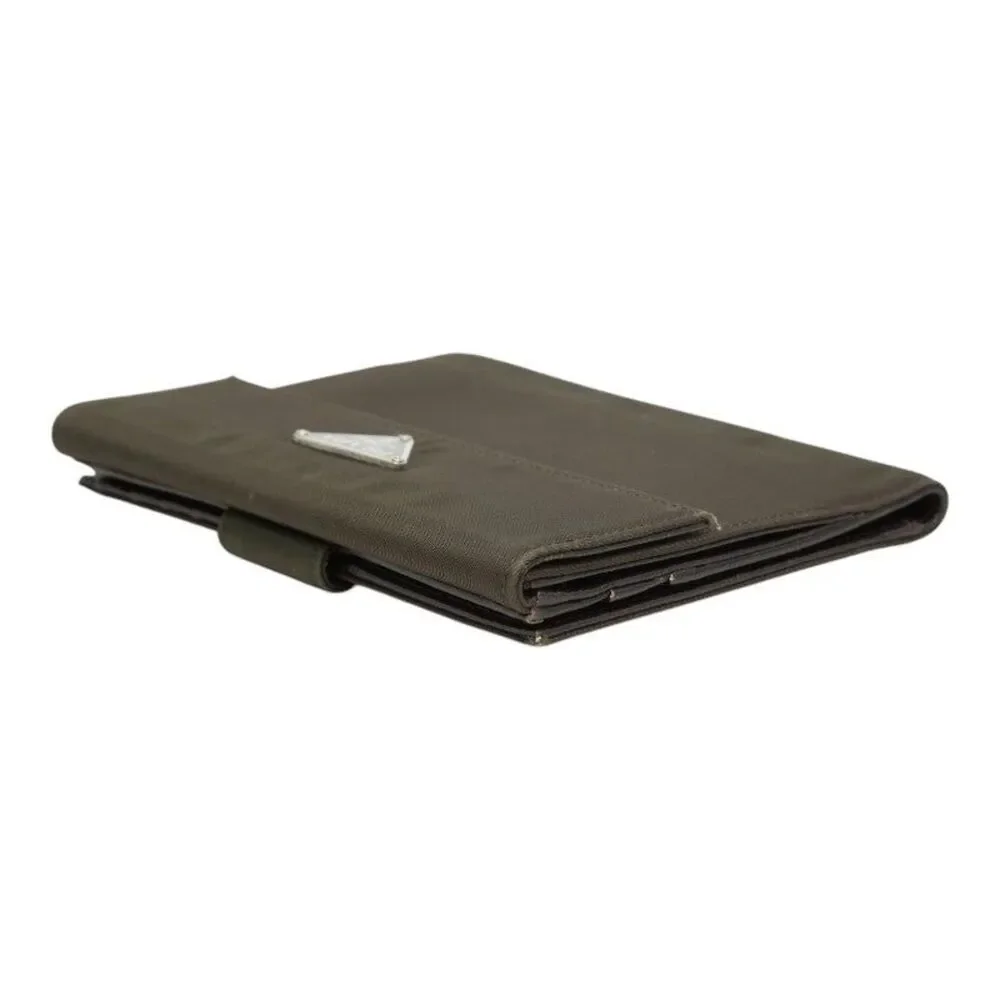 Prada Triangle Logo Plate Bi-fold Wallet